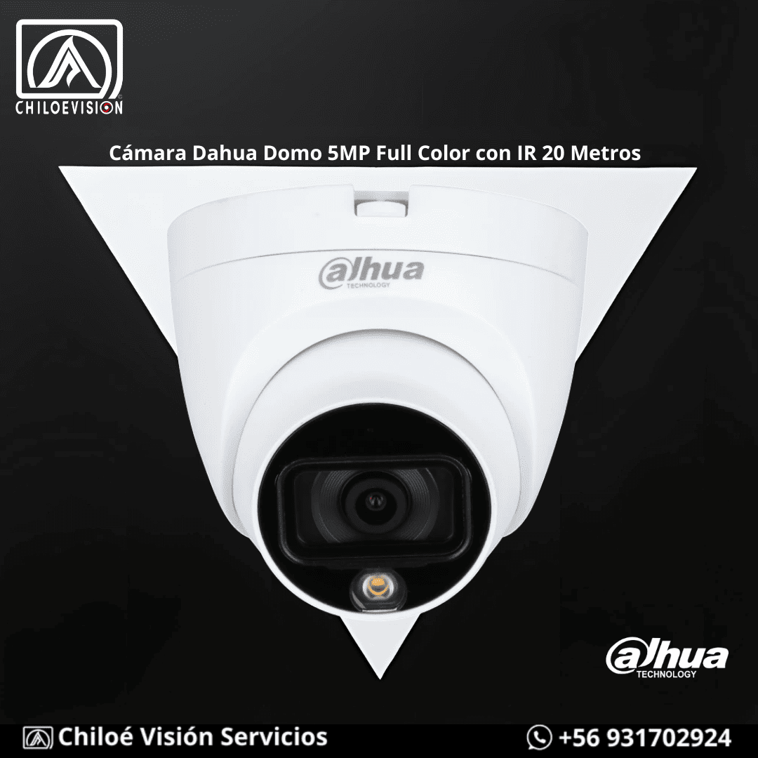 Cámara de Seguridad Domo 5MP Full Color IR 20M (Dahua) en chiloe