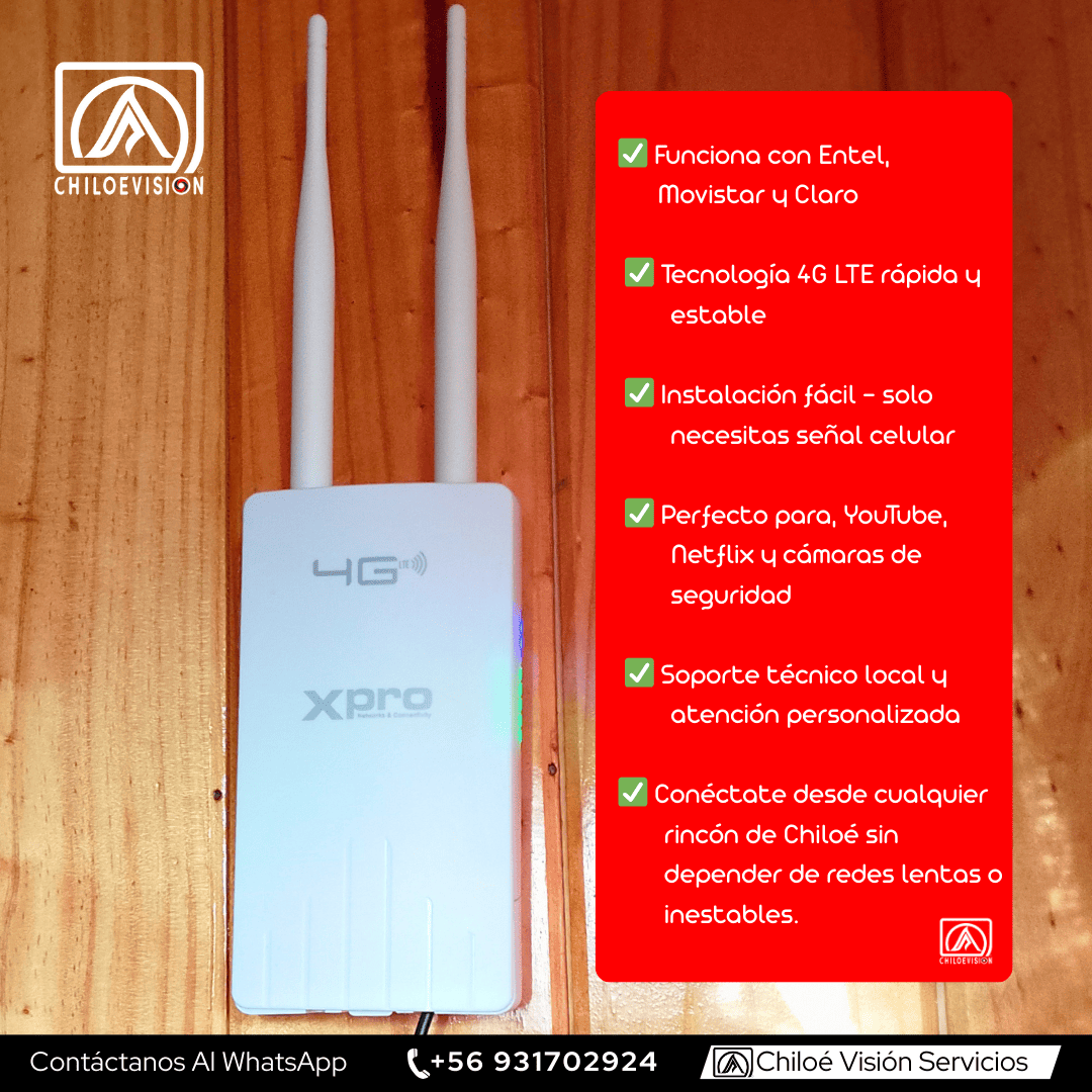 Router de Internet 4G con Cobertura Total en Chiloé
