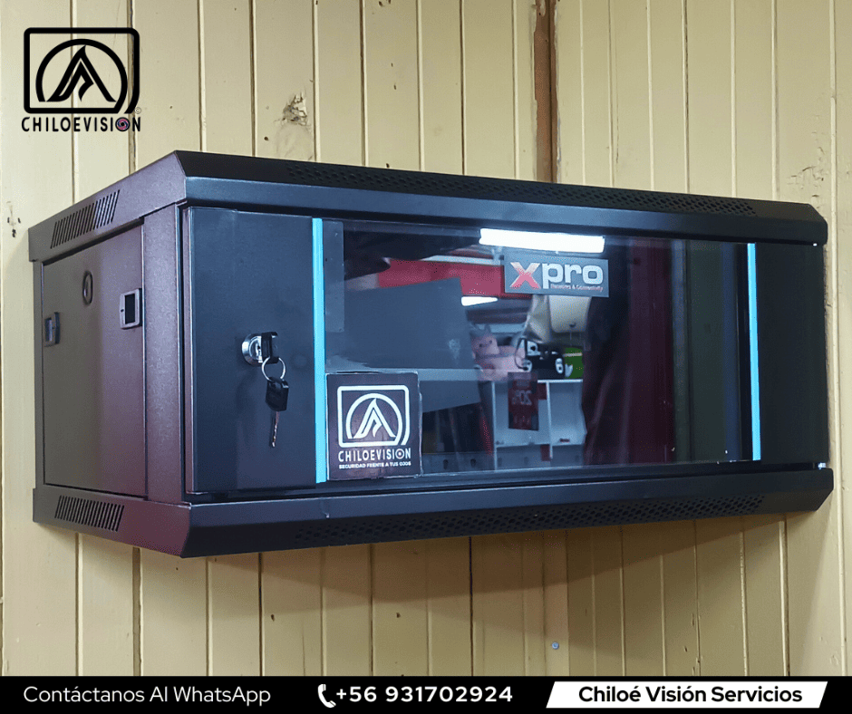 Instalación de gabinete o rack para cámaras de seguridad en Chiloé
