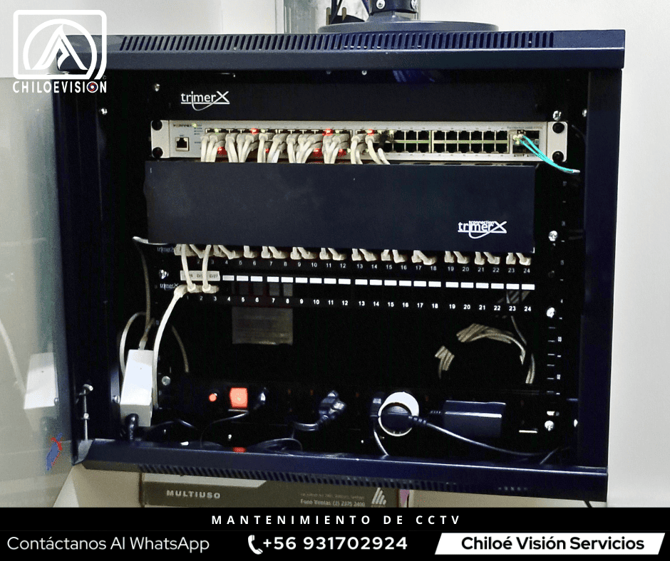 Mantenimiento de Racks, Gabinetes y Switches para Sistemas CCTV e Internet en Chiloé