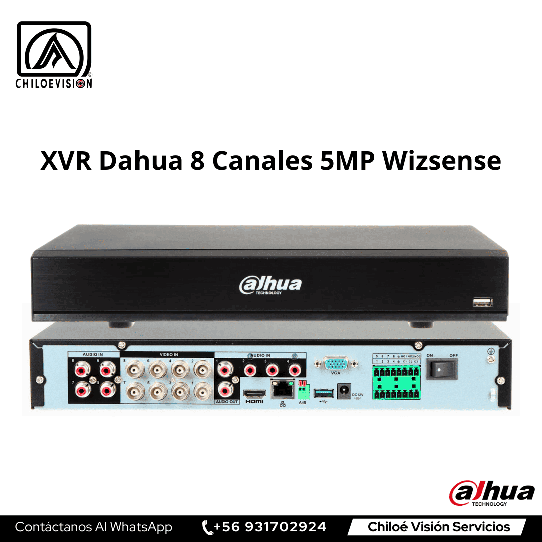 XVR Dahua 8 Canales 5MP Wizsense – Vigilancia Inteligente y Precisa
