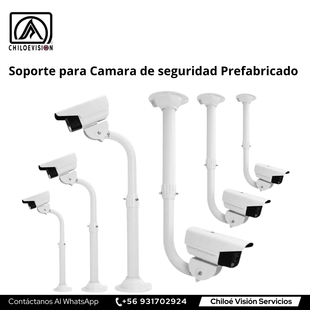 Soporte Metálico Prefabricado para Cámara de Seguridad – Piso, Pared y Cielo