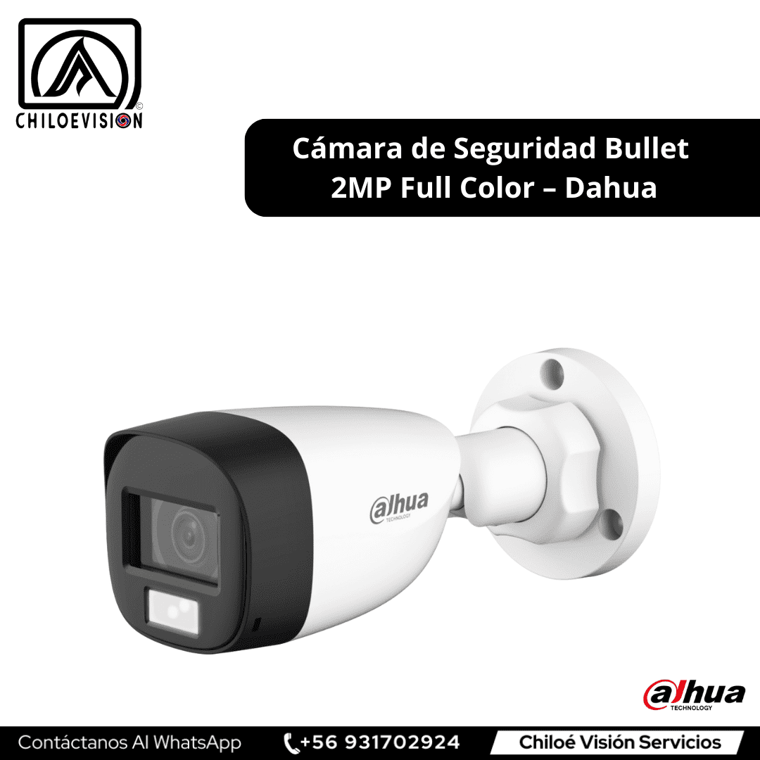 Cámara de seguridad Bullet Full Color 2MP con Iluminación Dual Inteligente – Dahua