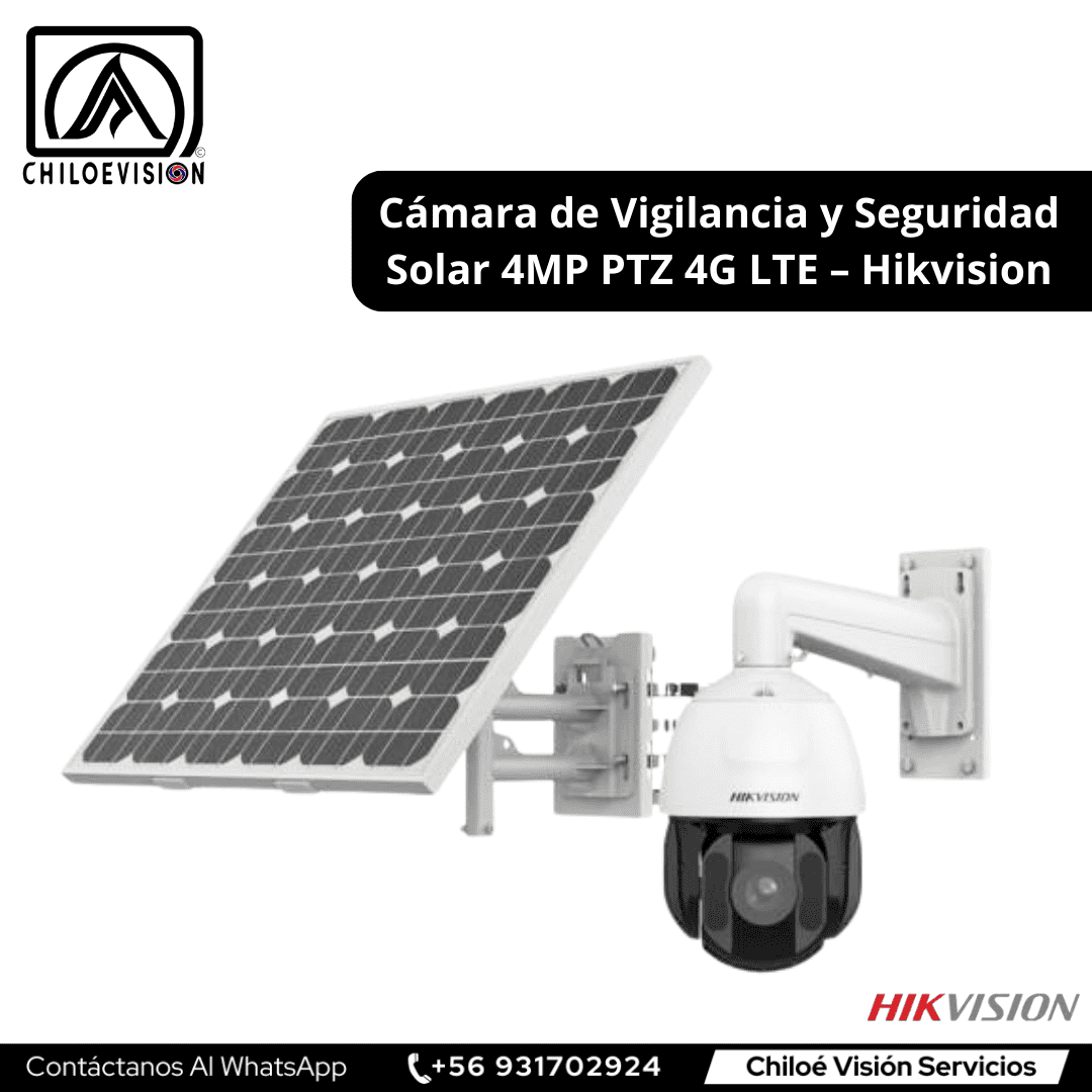 Cámara de Vigilancia y Seguridad Solar 4MP PTZ con Zoom 25x, IP66, 4G LTE – Hikvision