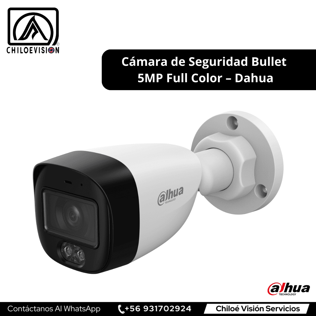 Cámara de seguridad Bullet 5MP Full Color – Imágenes nítidas día y noche / Dahua
