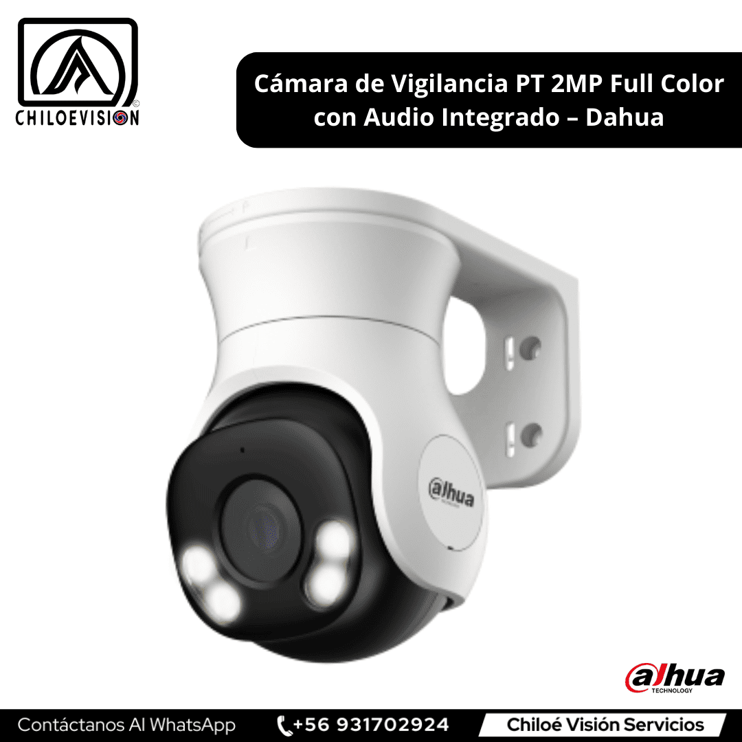 Cámara de Vigilancia PT 2MP Full Color con Audio Integrado – Dahua