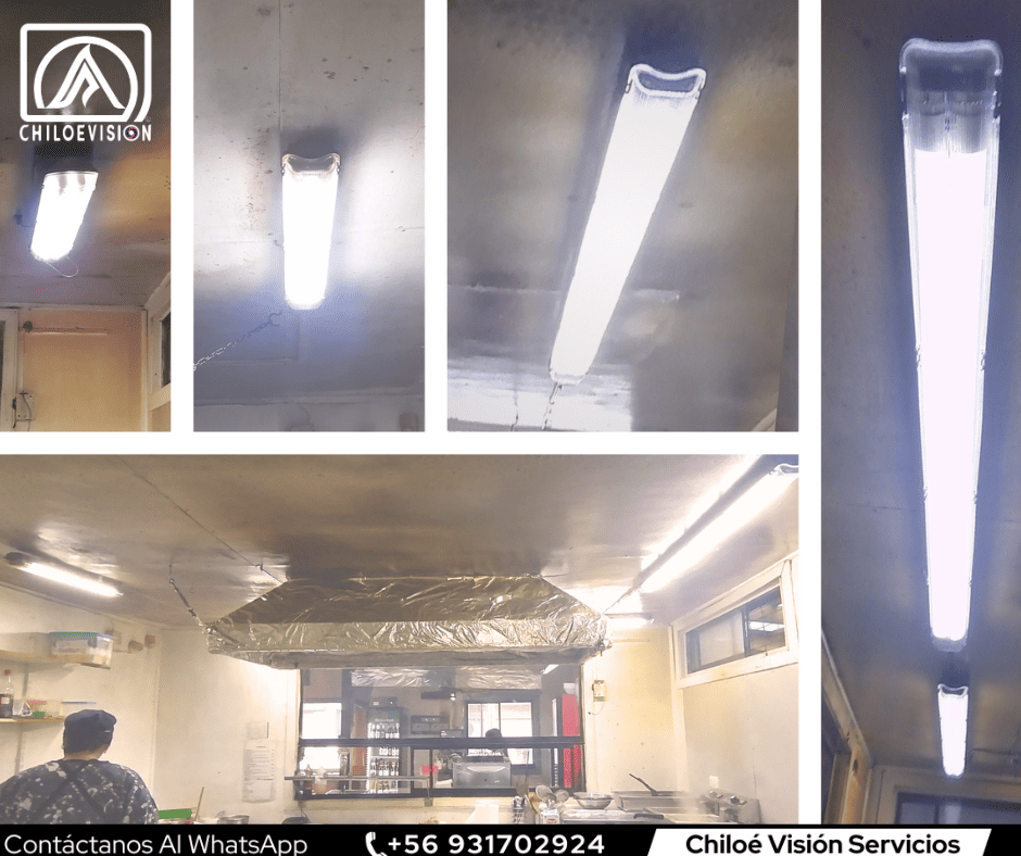 Equipos de Iluminación LED Tipo Estancos Ideales para Cocinas y Restaurantes en Chiloé