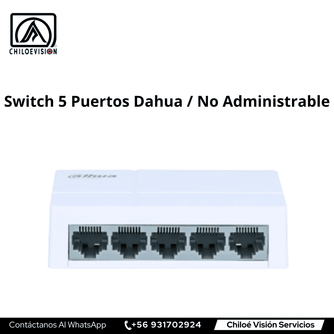 Switch 5 Puertos Dahua – Instalación Profesional en Chiloé