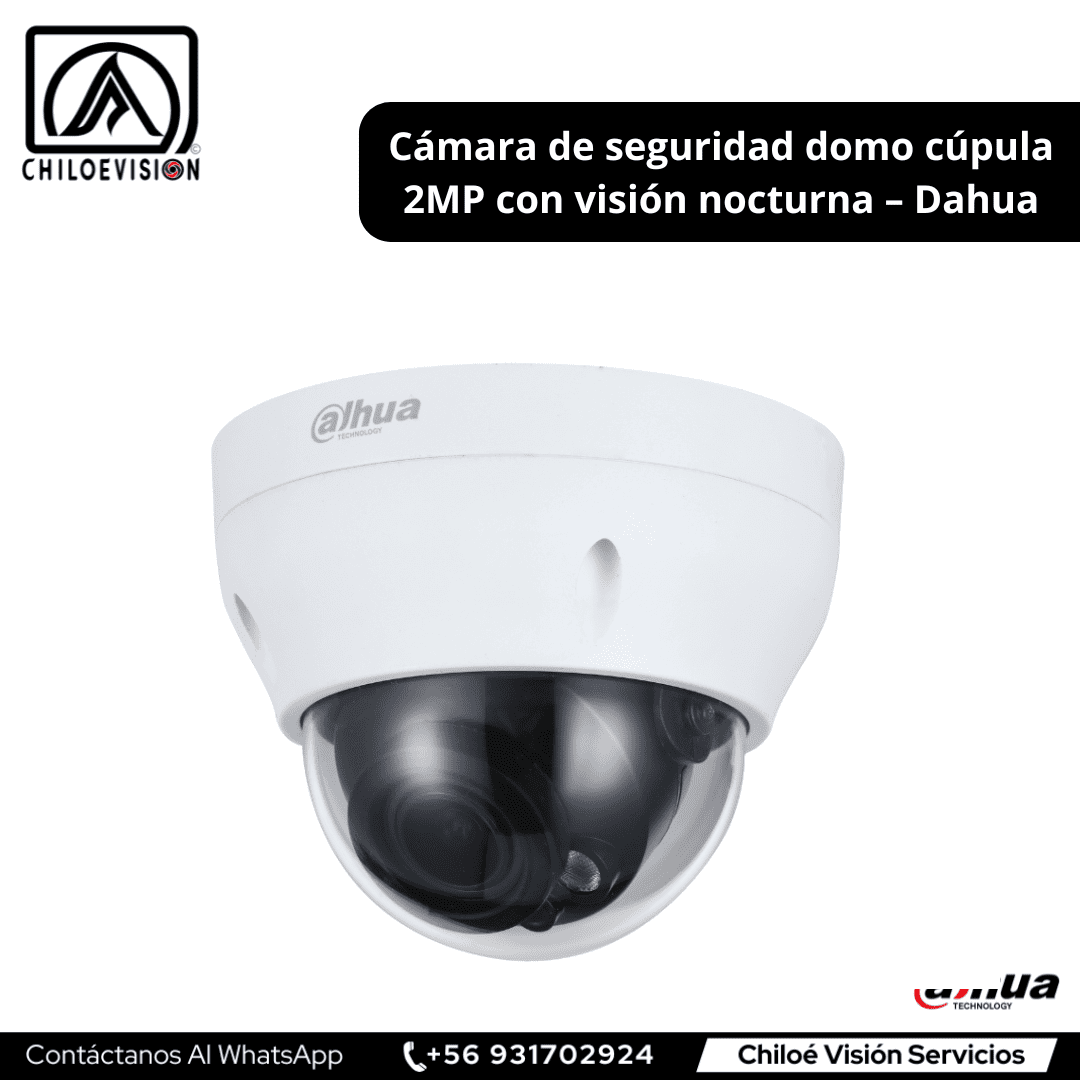 Cámara de seguridad domo cúpula 2MP con visión nocturna – Dahua