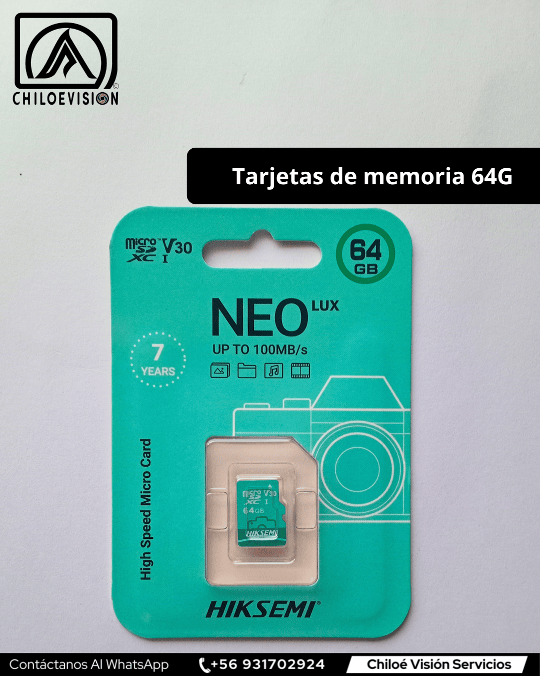 Tarjeta de Memoria SD 64GB en Chiloé