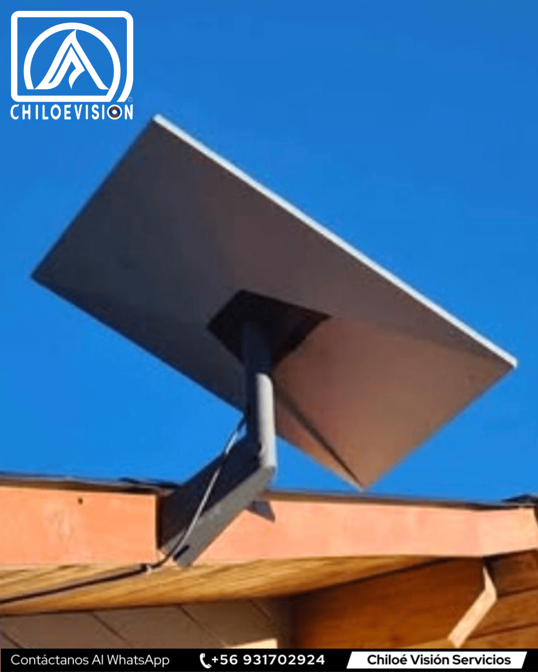 Instalación de antena de internet Starlink en Chiloé