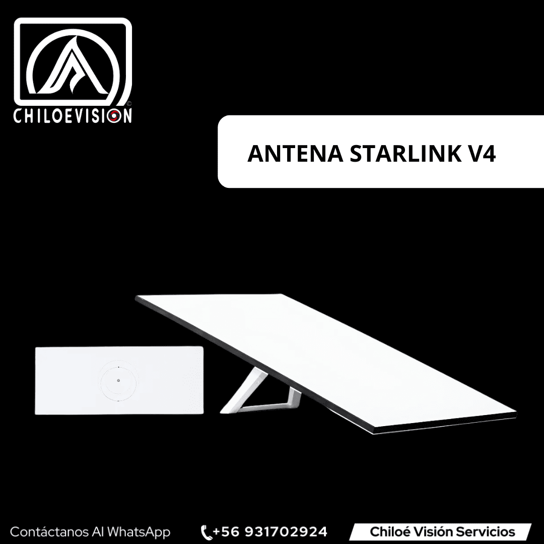 Antenas tipo Starlink V4 en Chiloé