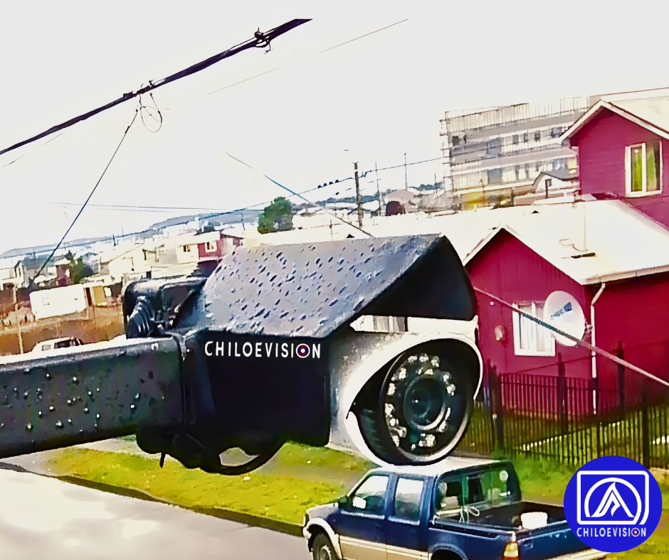 Cámara cctv con Soporte Metálico en castro Chiloé